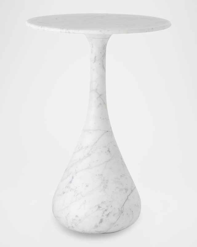Dea Large Accent Table, White Marble